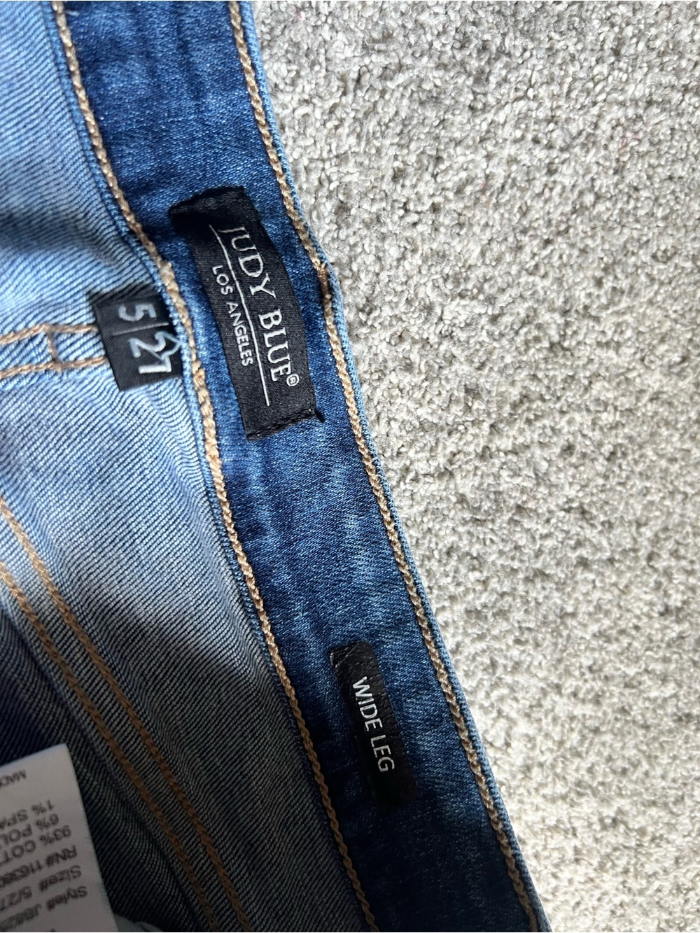 Judy Blue Size 5 / 27 Jeans Wide Leg Medium Wash Stretch - Picture 3 of 6